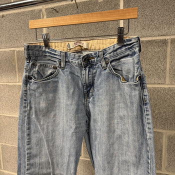 2000s Y2K Lee Thrashed Faded Distressed Flare Jeans