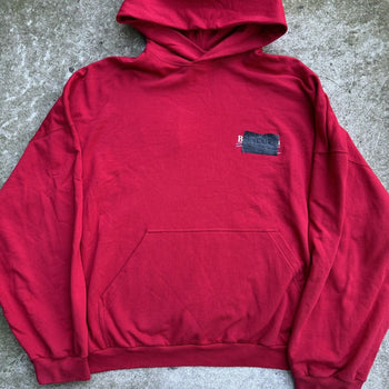 BALENCIAGA OVERSIZED RED GAFFER LOGO HOODIE