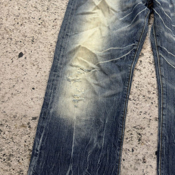 2000s Levi's 501 Thrashed Faded Distressed Jeans