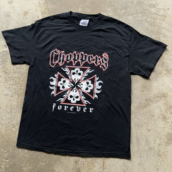 2000s CHOPPERS BIKER SKULL LOGO TEE