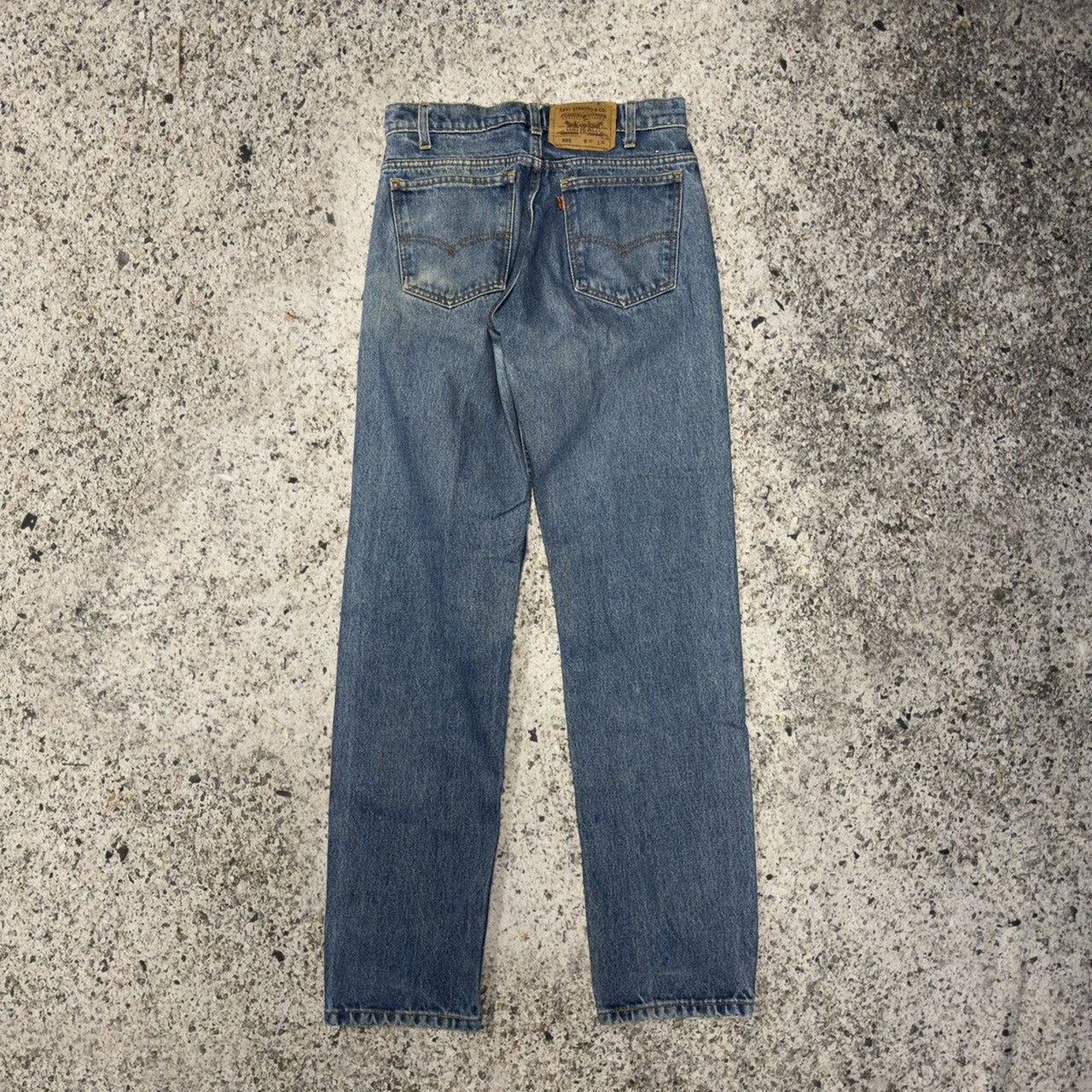 1990s Levi’s 505 Faded Orange Tab Denim Jeans