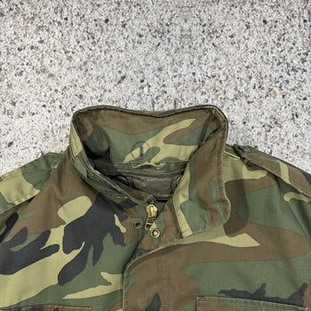 1980S FADED HEAVYWEIGHT LINED OVERSIZED CAMO JACKET