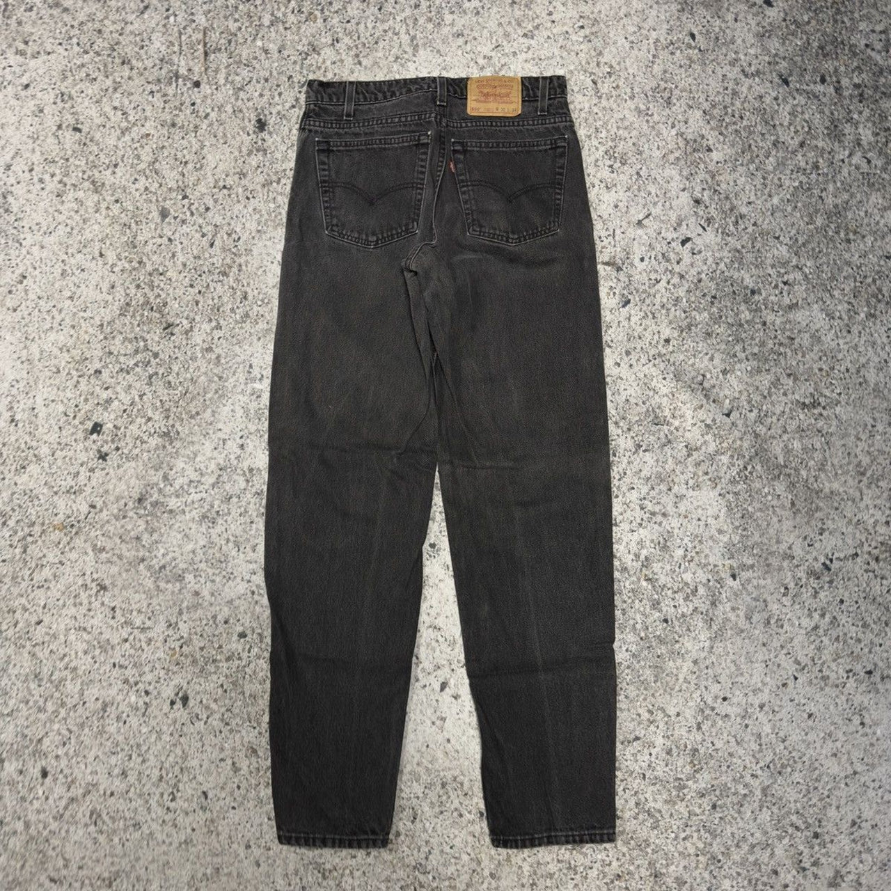 1990s Levi’s 550 Relaxed Tapered Faded Black Jeans