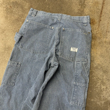 2000s GAP CONTRACTOR PINSTRIPE BAGGY WIDE LEG DENIM JEANS